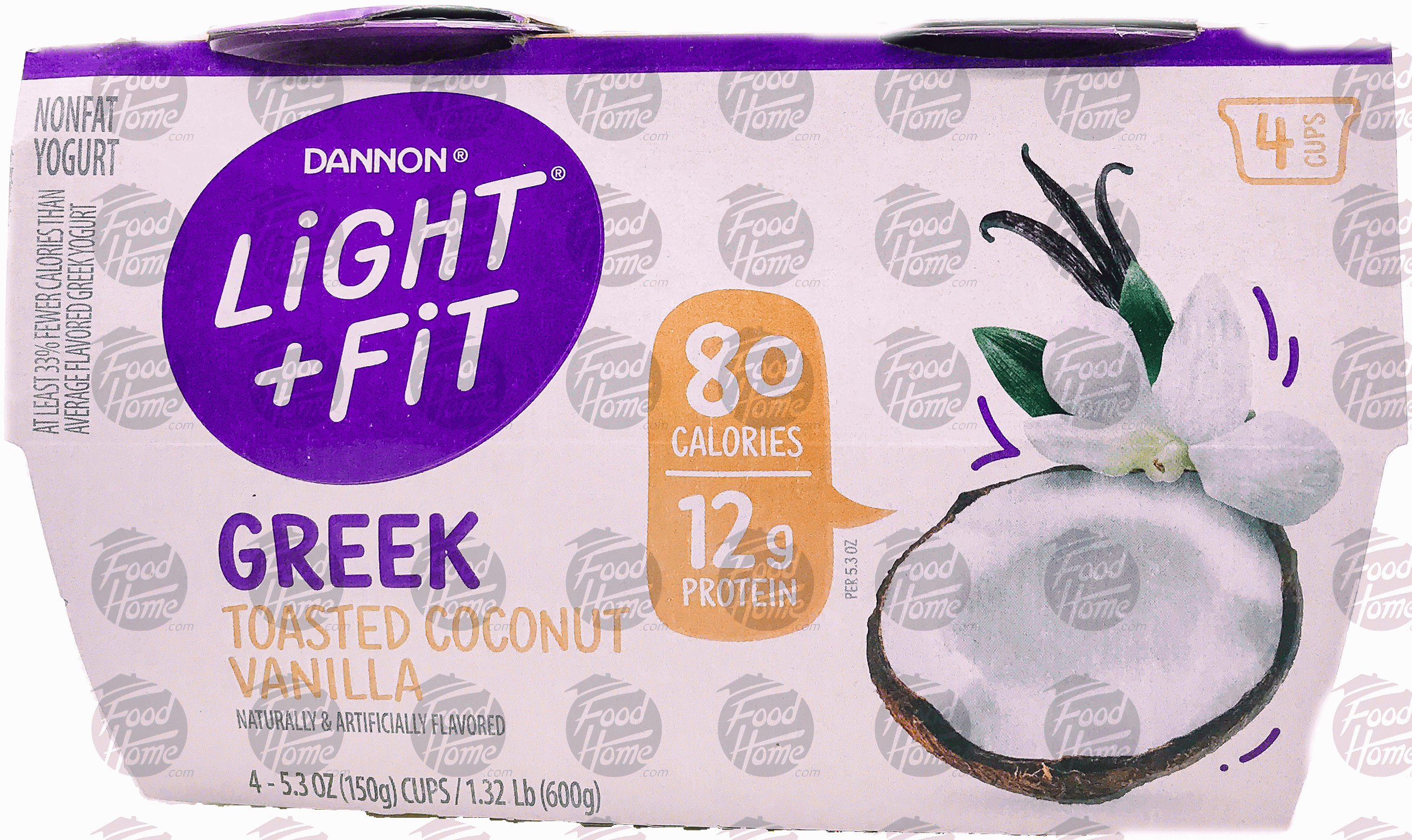 Dannon Light + Fit toasted cocounut vanilla, 4 pk., cup Full-Size Picture